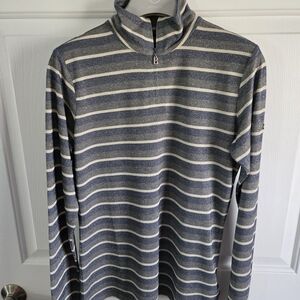 Bogner Navy and Cream Striped Women's Hoodie